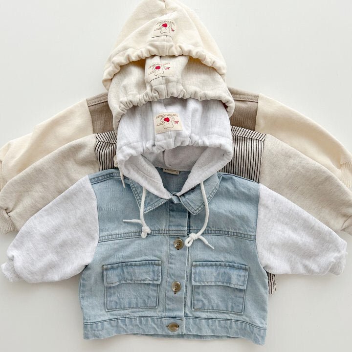 Denim Hooded Jacket Set for Boys - JAC