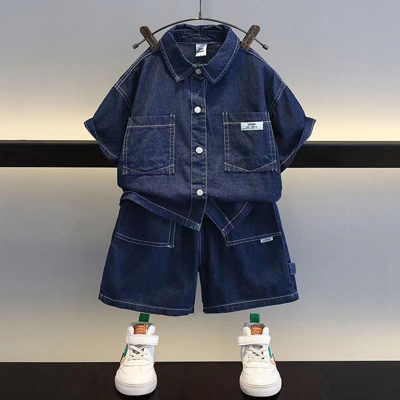 Denim Oversized Shirt and Baggy Shorts Set for Boys - JAC