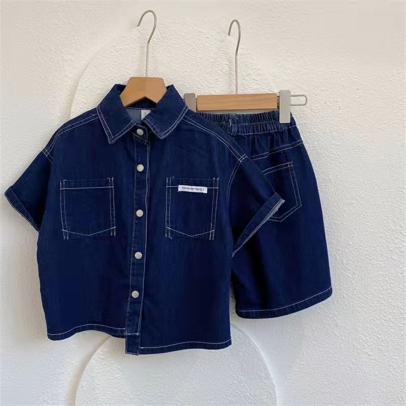 Denim Oversized Shirt and Baggy Shorts Set for Boys - JAC