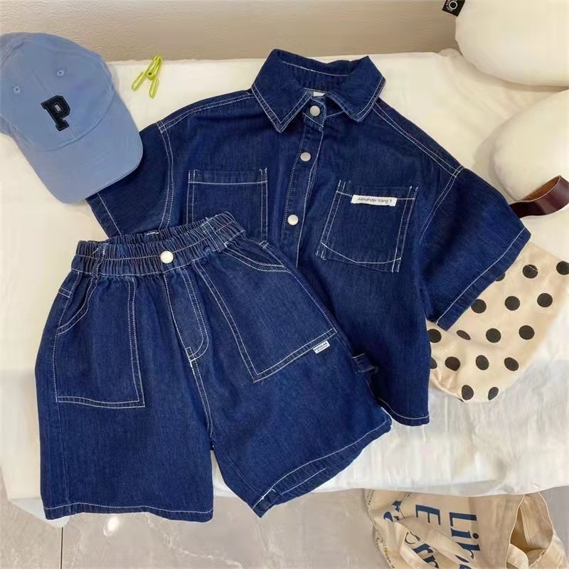 Denim Oversized Shirt and Baggy Shorts Set for Boys - JAC