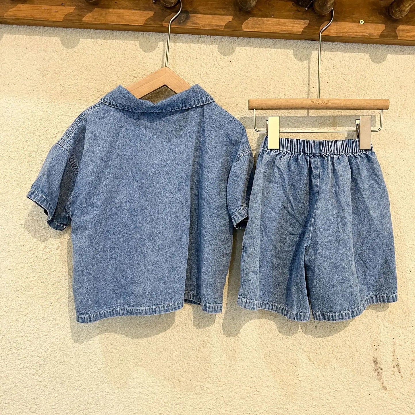 Denim Zip Shirt & Shorts Set for Boys - Blue - Ages 9 Months to 10 Years - JAC