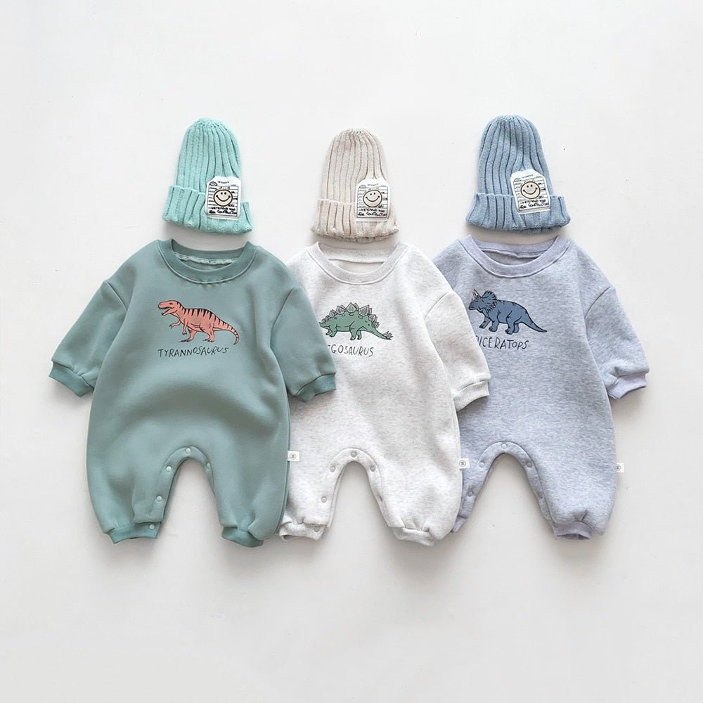 Dino Print Cozy Onesie for Boys - JAC