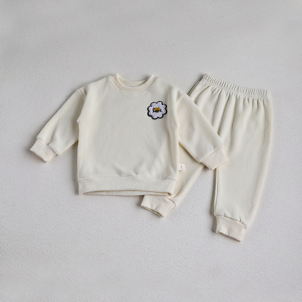 Embroidered Cozy Kids Sweatsuit Set - JAC