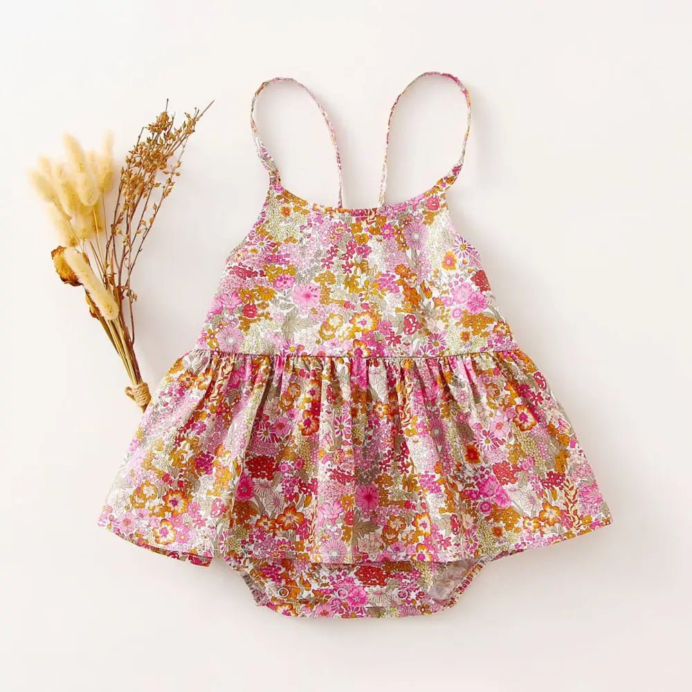 Fashion Floral Baby Girl Playsuit Summer Soft Cotton Newborn Baby Girl Romper Baby Holiday Clothes - JAC