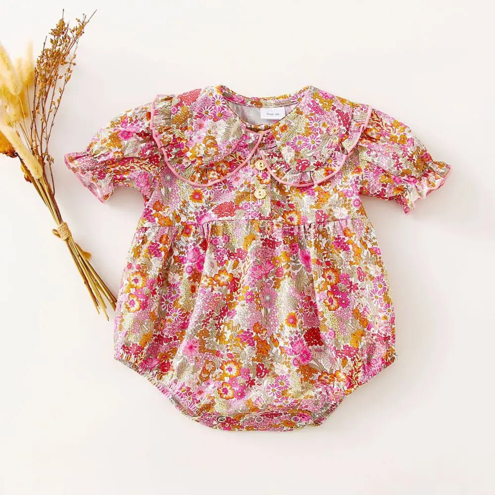 Fashion Floral Baby Girl Playsuit Summer Soft Cotton Newborn Baby Girl Romper Baby Holiday Clothes - JAC