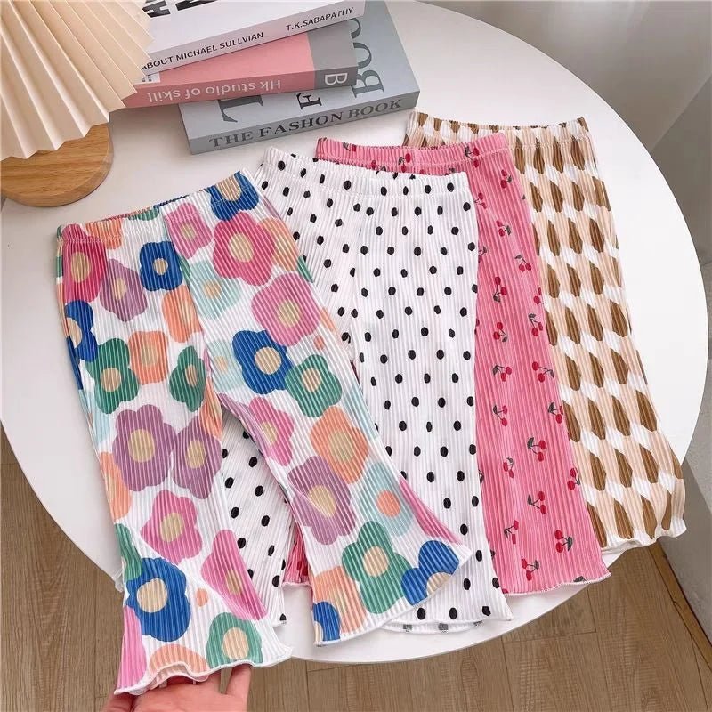 Floral Ribbed Flare Pants for Kids - JAC