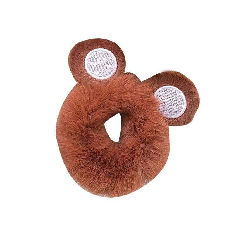 Fluffy Animal Print Hair Scrunchies - 5cm Diameter, One Size Fits Most - JAC