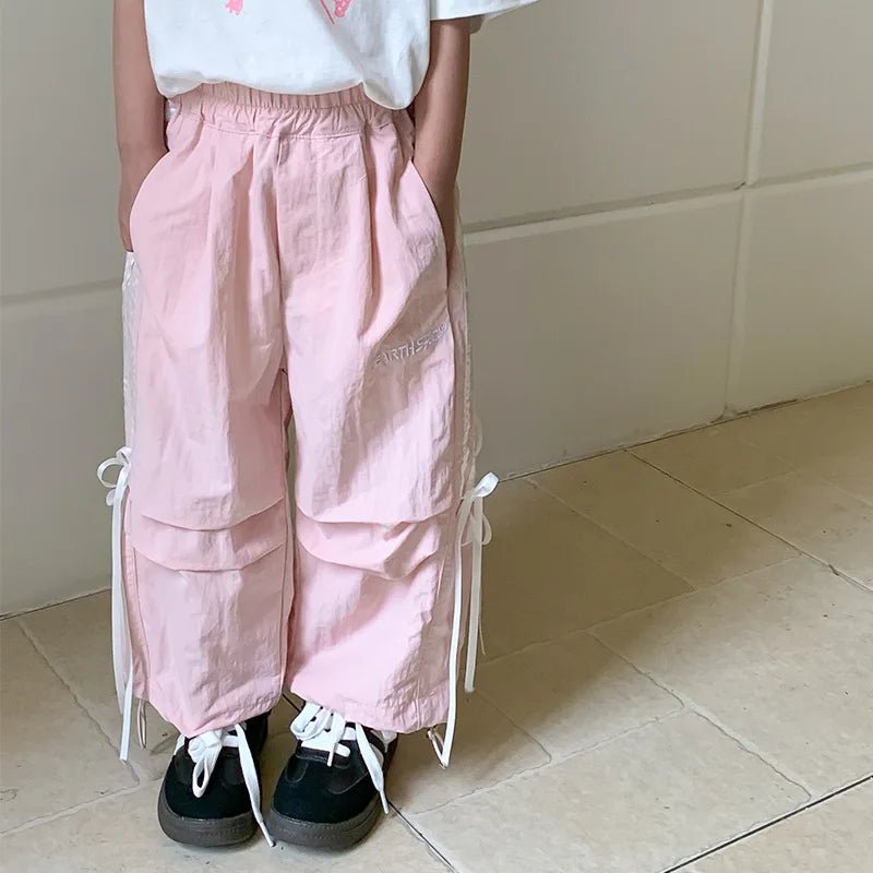 Girls Bow Wide Leg Tracksuit Bottoms - JAC