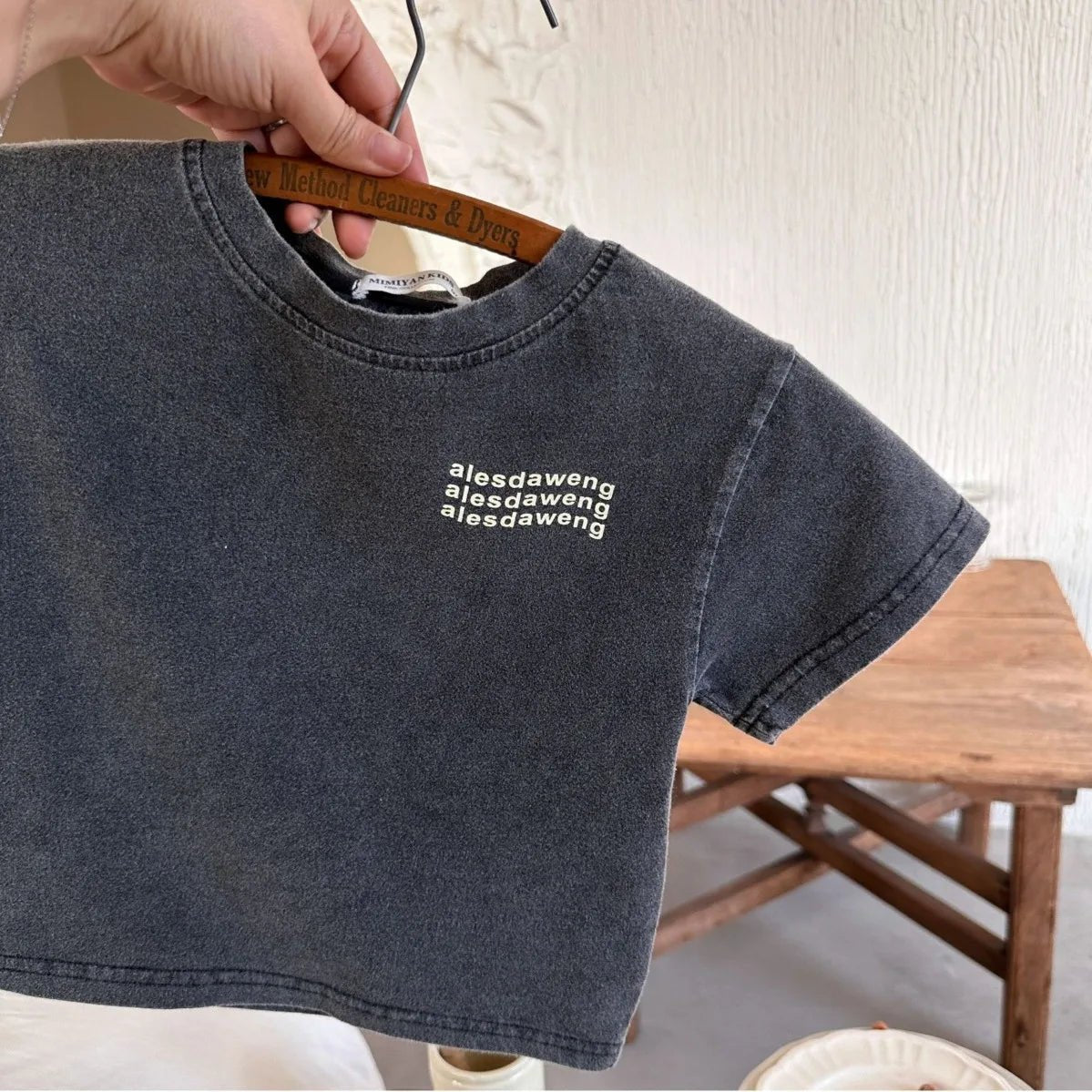 Grey Washed Out Oversized Kids Tshirt - JAC