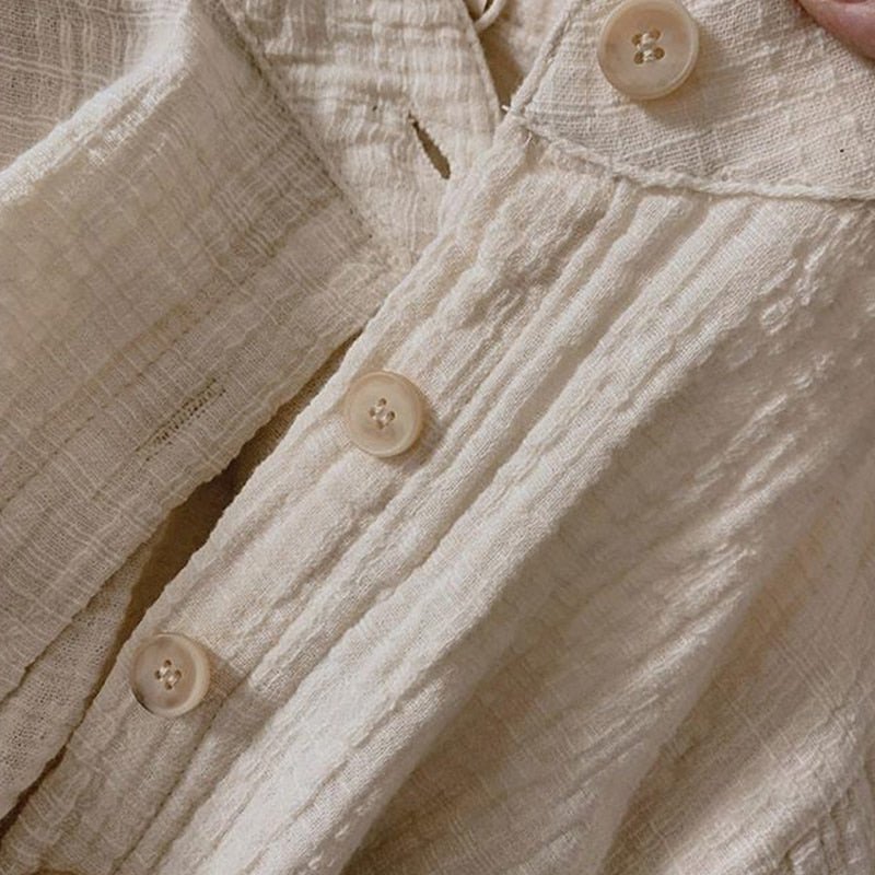 High Neck Linen Cotton Blend Shirt for All Genders - JAC