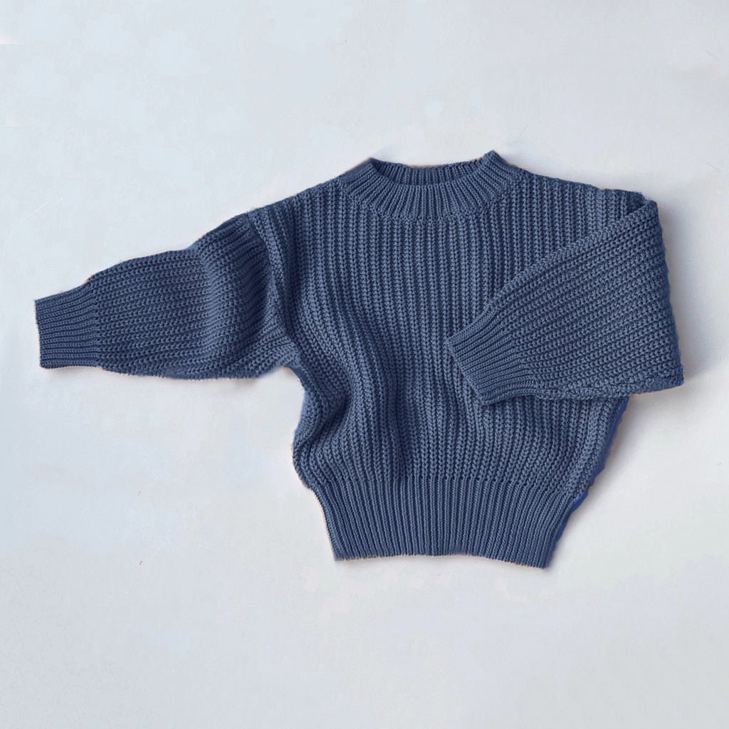 Kids Cotton Sweaters - Casual Solid Knit Pullovers for Boys and Girls - JAC