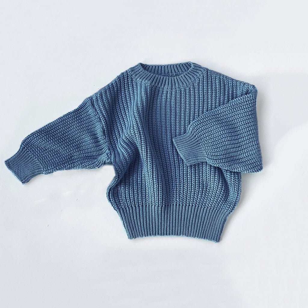 Kids Cotton Sweaters - Casual Solid Knit Pullovers for Boys and Girls - JAC