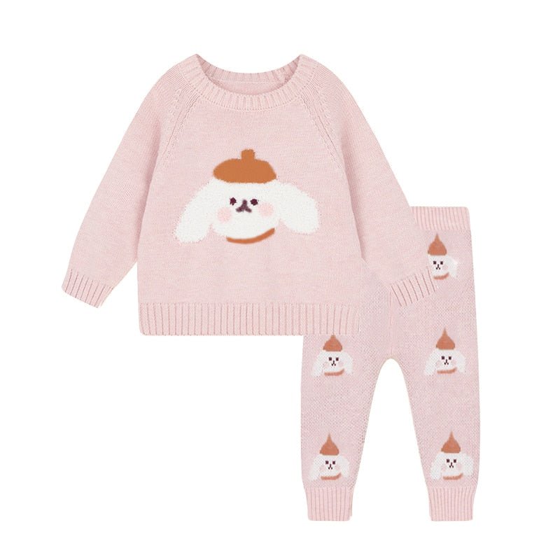 Kids' Cute Cartoon Cotton Tracksuit Set - Unisex Sweatshirt & Joggers Combo - JAC