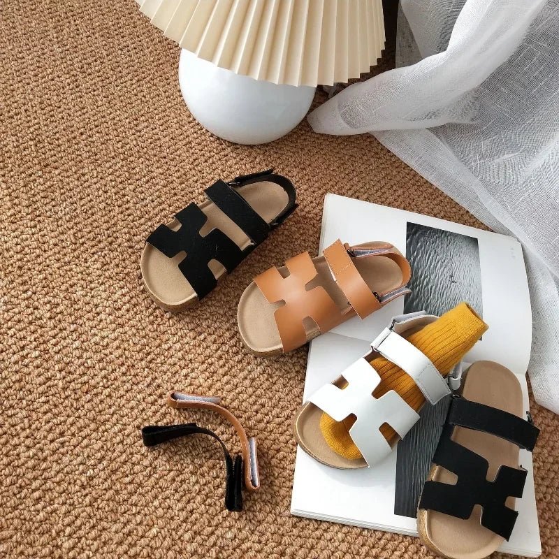 Kids Shoes New Summer Boys Girls Fashion Beach Sandals Children Retro Flats Soft Sole Solid Brand Hoop Loop Toddlers Baby Shoes - JAC