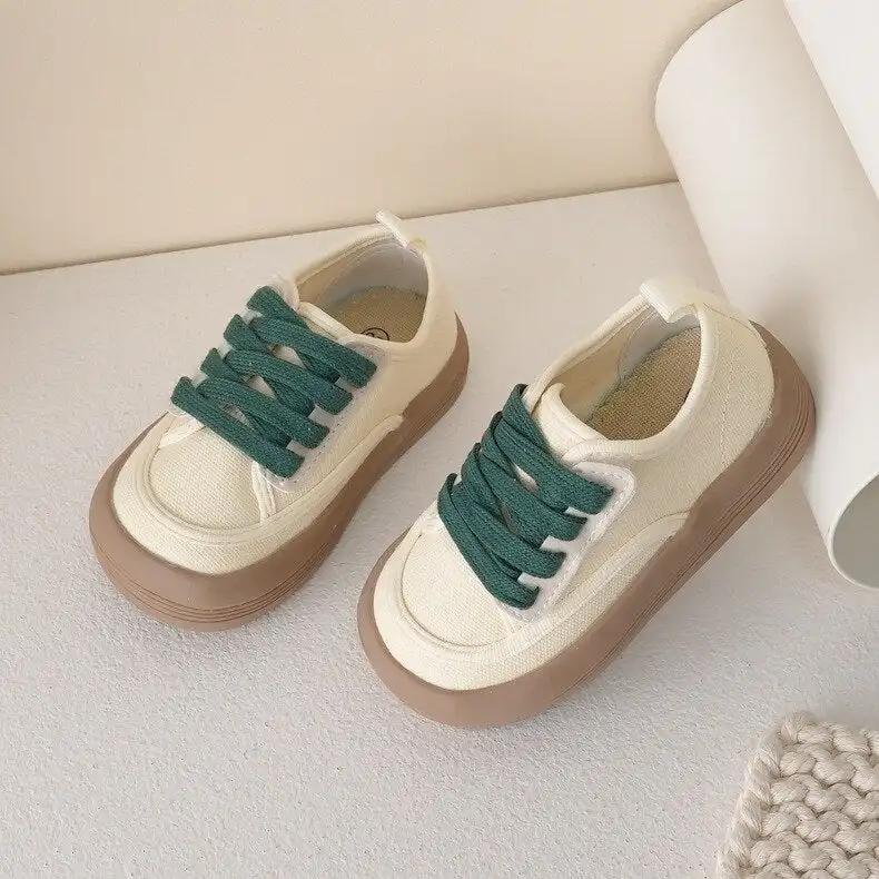 Kids Vintage Style Canvas Sneakers with Chunky Gum Sole - JAC