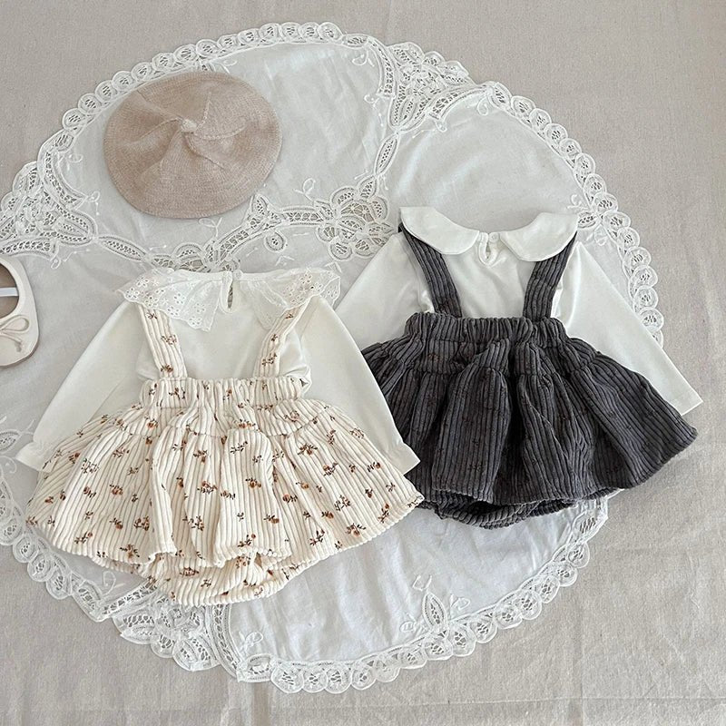 Lace Sleeve Suspender Skirt Set for Girls - JAC