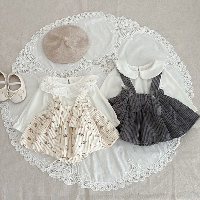 Lace Sleeve Suspender Skirt Set for Girls - JAC