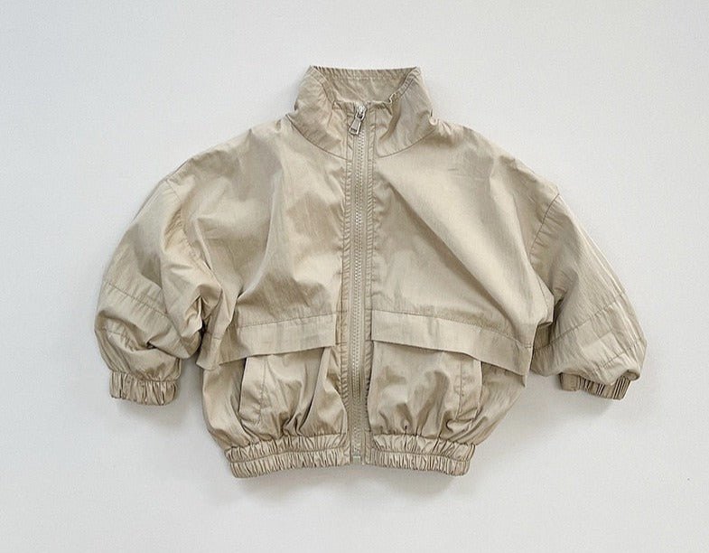 Lightweight Bomber Jacket for Kids in Khaki and Beige - JAC