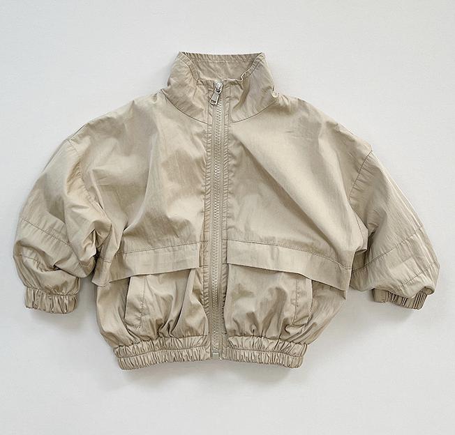 Lightweight Bomber Jacket for Kids in Khaki and Beige - JAC