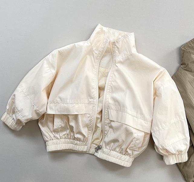 Lightweight Bomber Jacket for Kids in Khaki and Beige - JAC