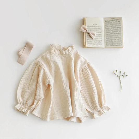 Linen Blouse Adorned with Frills - JAC