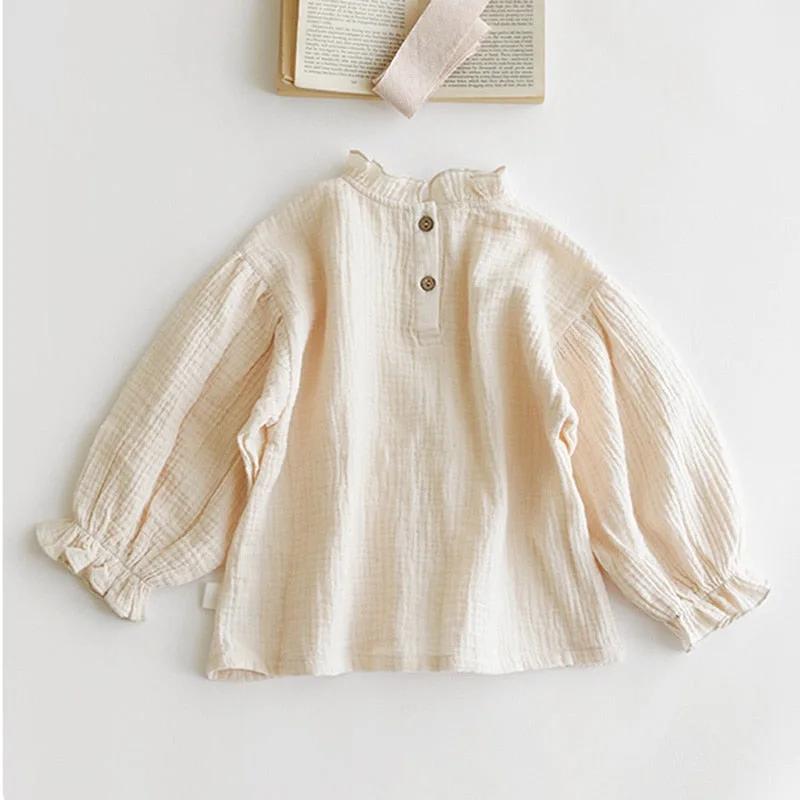 Linen Blouse Adorned with Frills - JAC