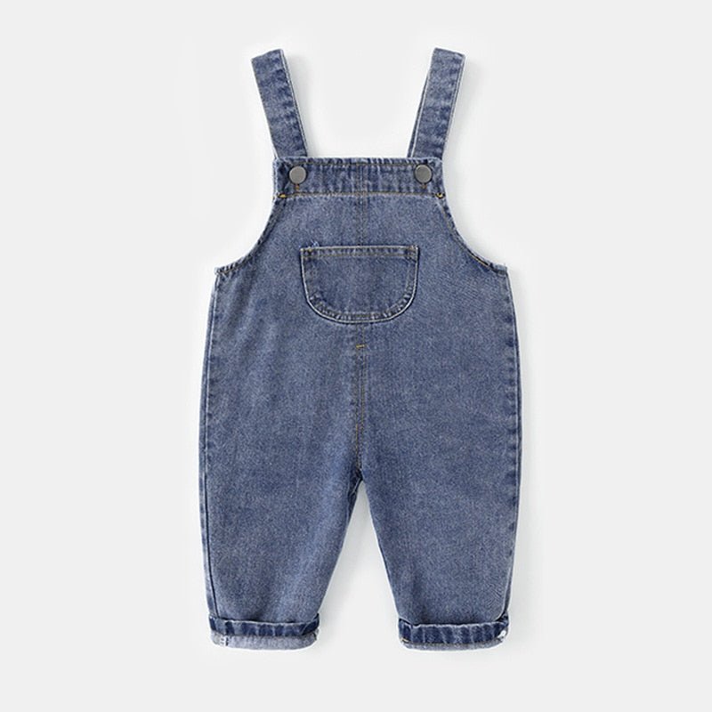 Loose Fit Kids Baggy Denim Overalls with Graphic Prints - JAC