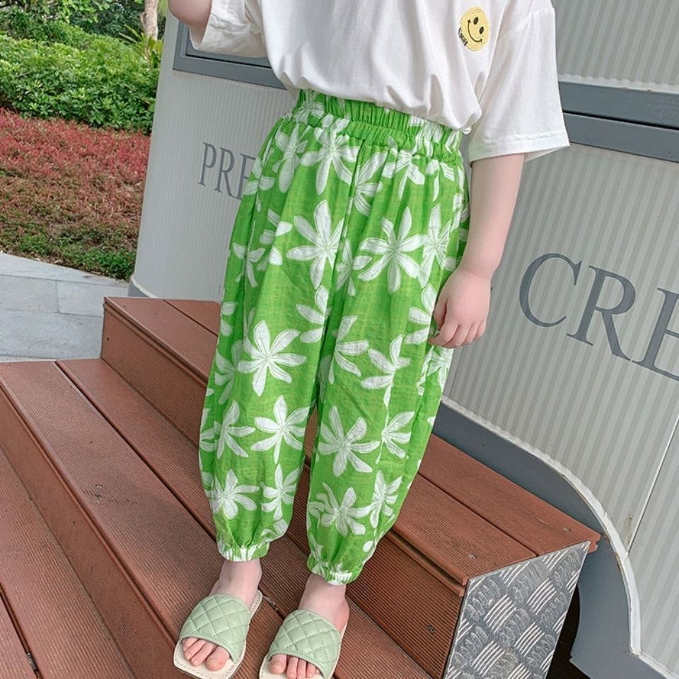 Patterned Cotton Loose Trousers for Girls - JAC