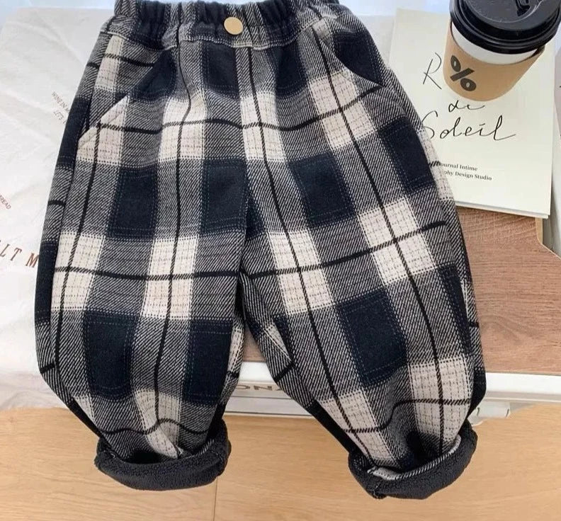 Plaid Straight Leg Trousers for Boys - JAC