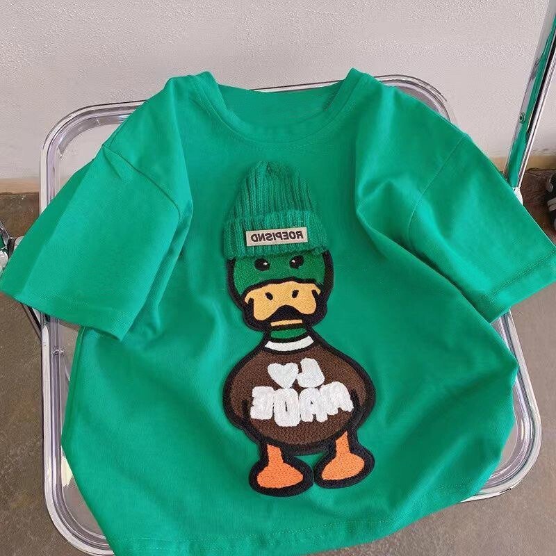 Quirky Duck Print Kids Oversized Tee - JAC