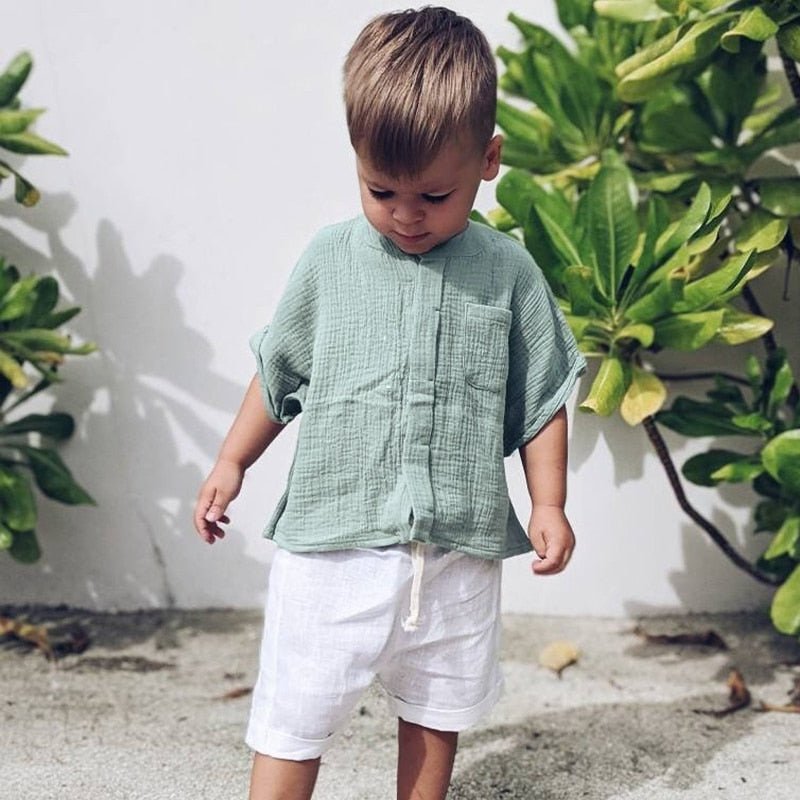 Relaxed Fit Linen Button - Up Shirt for Kids - JAC