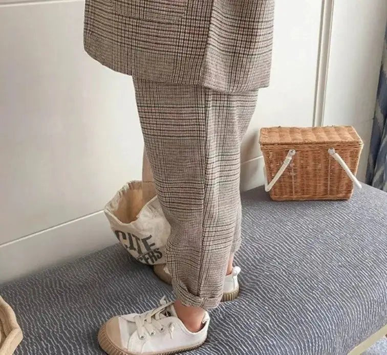 Smart Plaid Blazer and Slim Fit Trousers Set for Boys - JAC