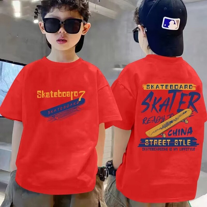 Street Style Cotton Kids T - Shirt with Letter Print - Short Sleeve Summer Tee for Boys and Girls - JAC