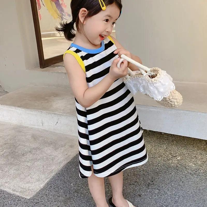 Striped Baggy Sleeveless Dress for Girls - JAC