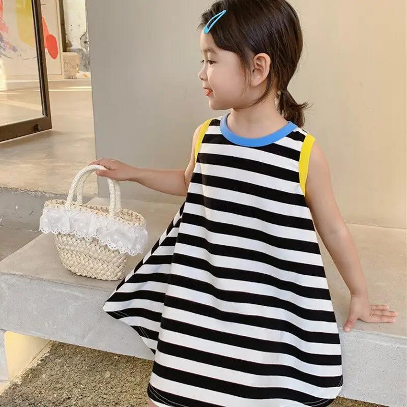 Striped Baggy Sleeveless Dress for Girls - JAC