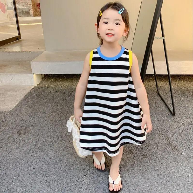 Striped Baggy Sleeveless Dress for Girls - JAC