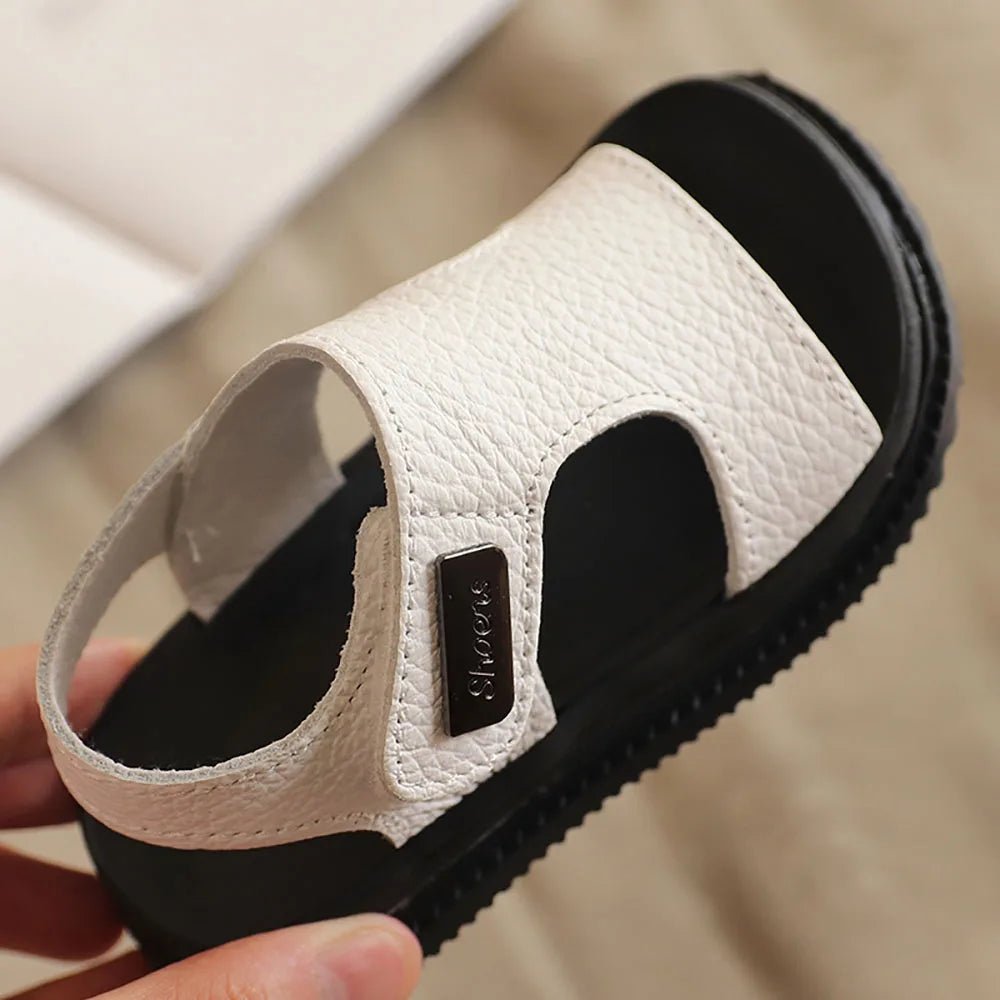 Summer Beach Sandals For Boys Korean Style 2024 Fashion Children Footwear PU Leather Anti - slippery Soft - soled Kid's Shoes - JAC