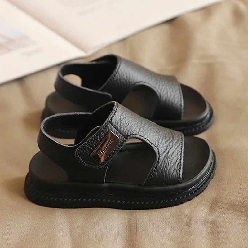 Summer Beach Sandals For Boys Korean Style 2024 Fashion Children Footwear PU Leather Anti - slippery Soft - soled Kid's Shoes - JAC