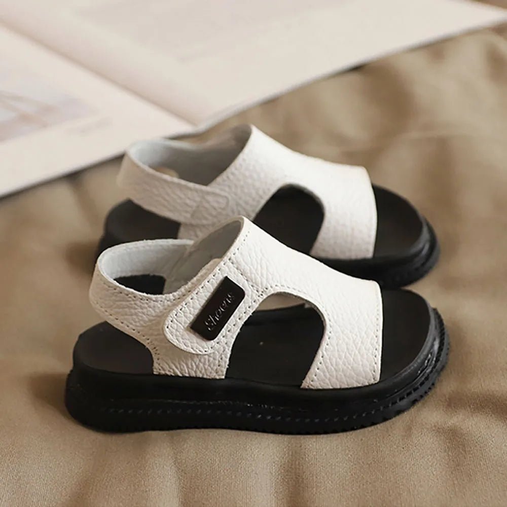 Summer Beach Sandals For Boys Korean Style 2024 Fashion Children Footwear PU Leather Anti - slippery Soft - soled Kid's Shoes - JAC