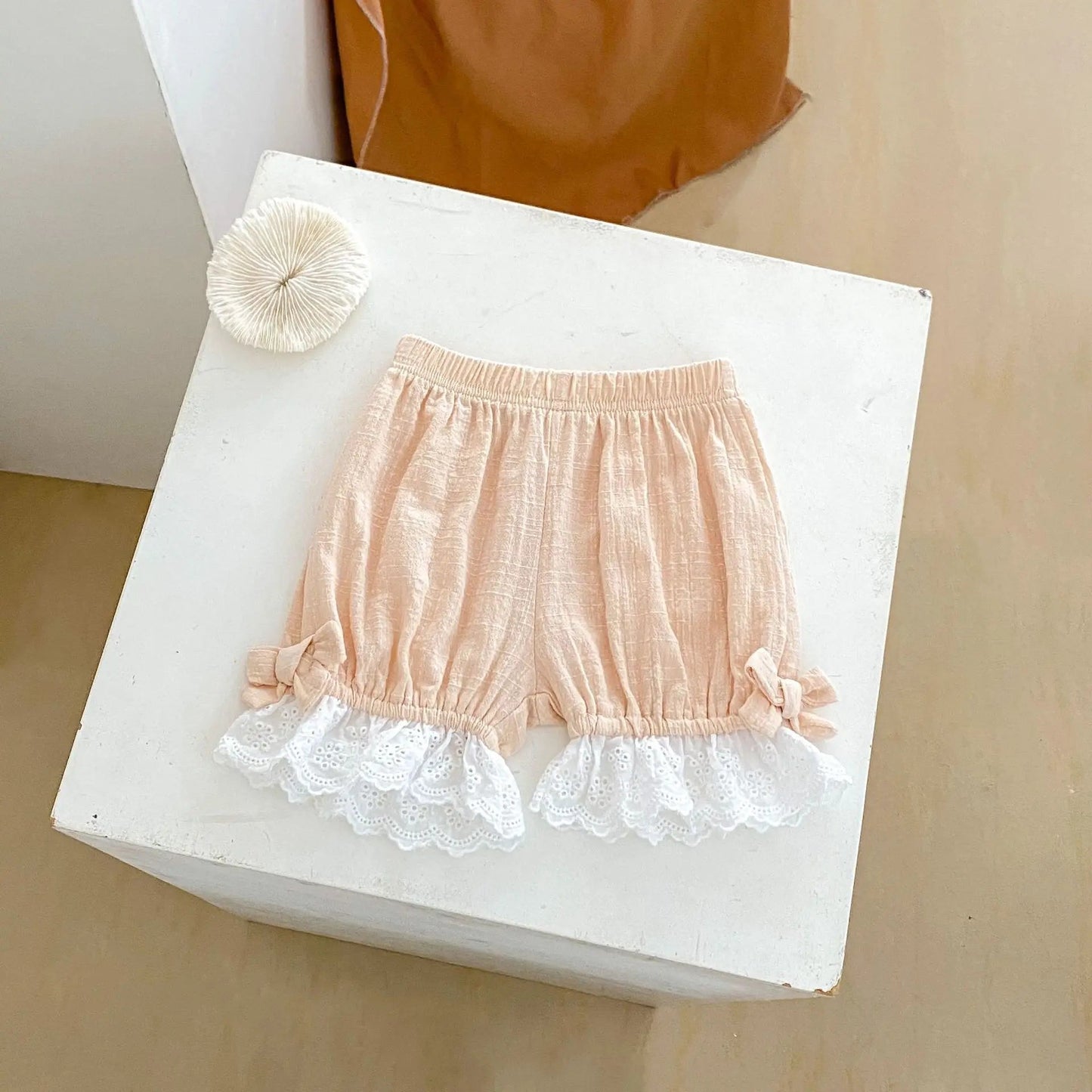 Summer New Baby Clothing 0 - 3 Year Old Girl Bow, Lace, Strap, Tie Up Top+Bread Pants 2 - piece Sweet Set - JAC