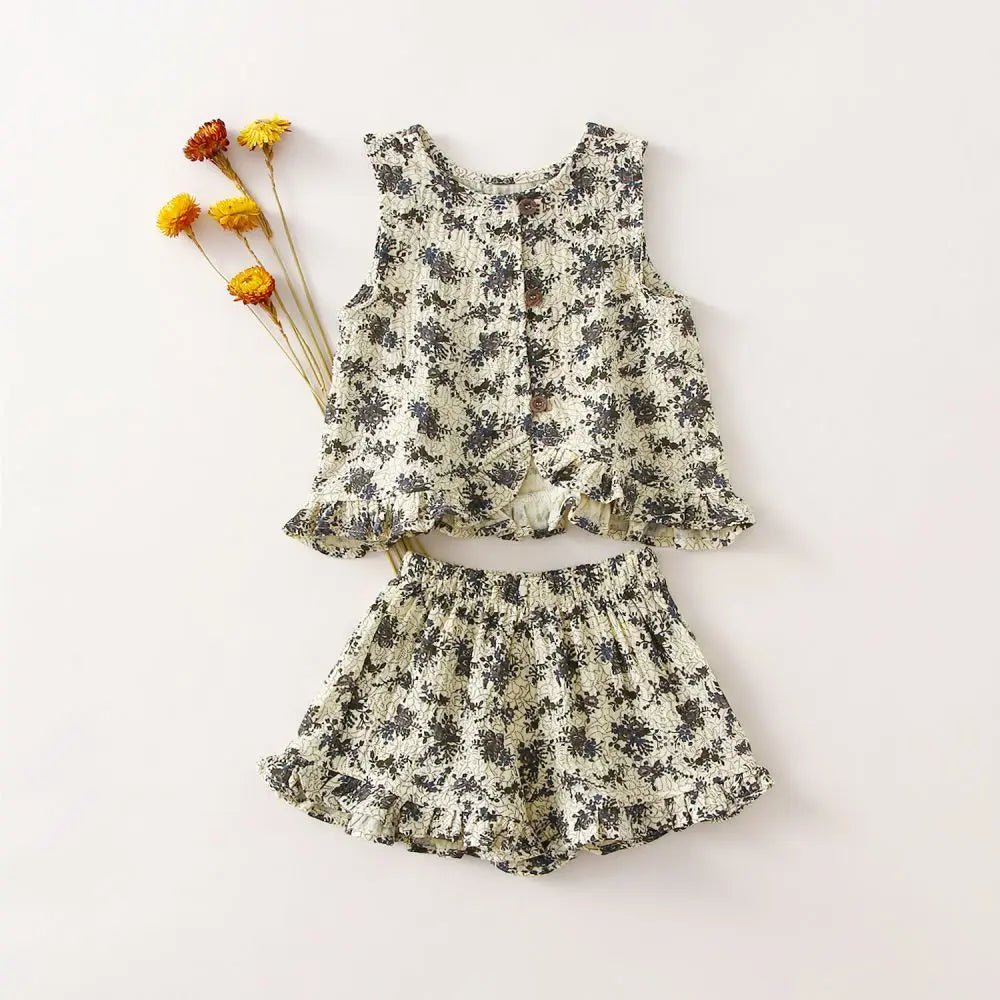 Summer Toddler Girls Clothes Sets For 0 - 4 Years Organic Cotton 2Pcs Baby Girl Clothing - JAC