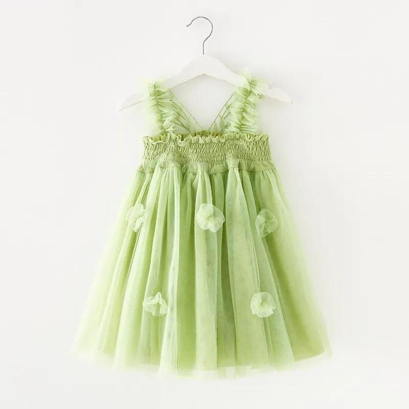 Sweet Princess Mesh Suspenders Baby Girl Dress with 3D Wings - JAC