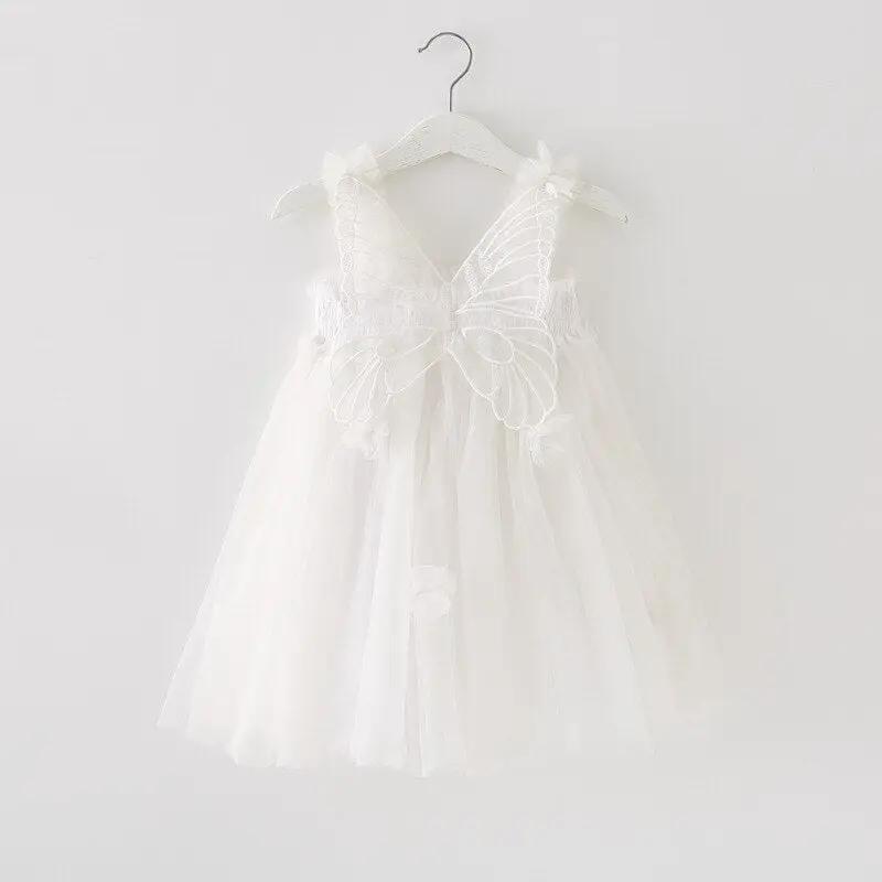 Sweet Princess Mesh Suspenders Baby Girl Dress with 3D Wings - JAC