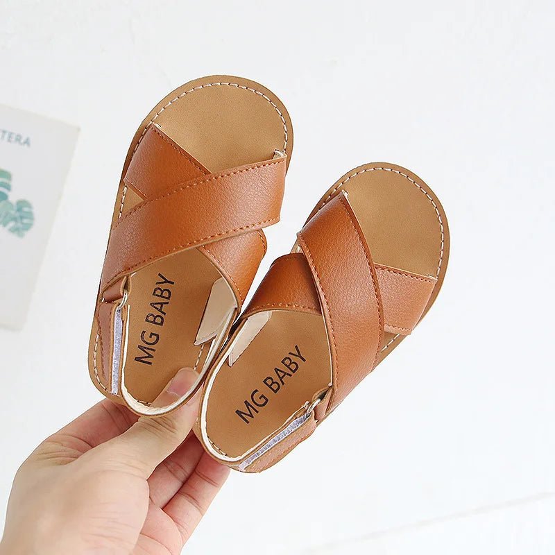 Toddlers Boys Girls Sandals 2022 Summer Children Beach Shoes Kids Fashion Cross - tied Anti - sliperry Soft Simple New Hot - JAC