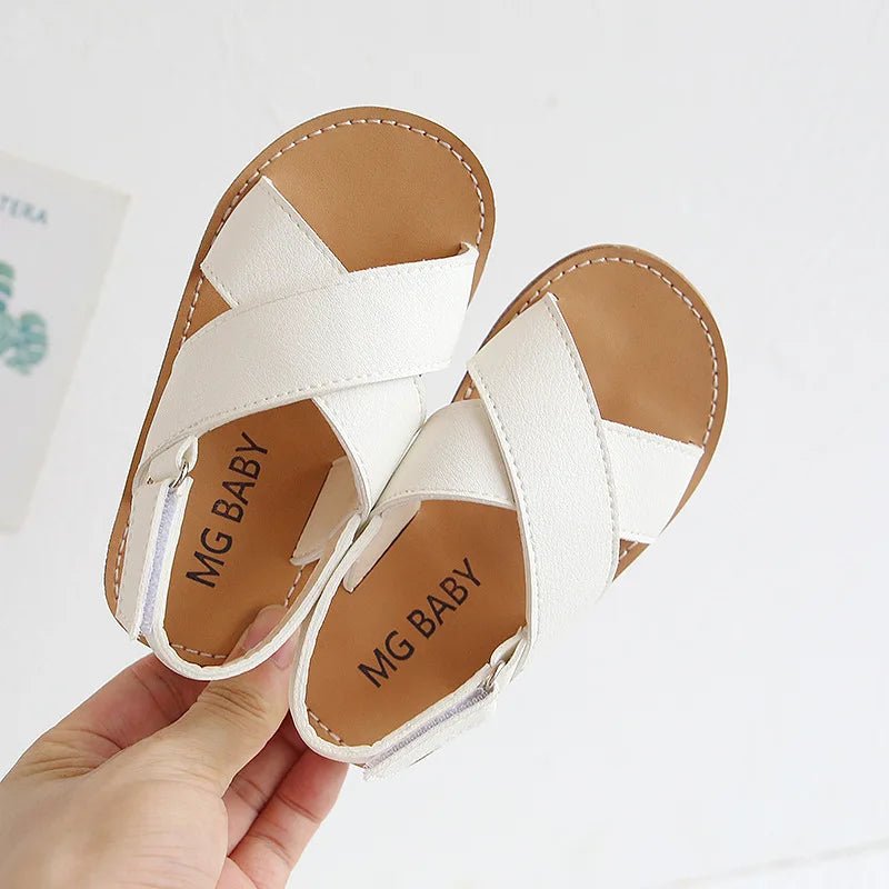 Toddlers Boys Girls Sandals 2022 Summer Children Beach Shoes Kids Fashion Cross - tied Anti - sliperry Soft Simple New Hot - JAC