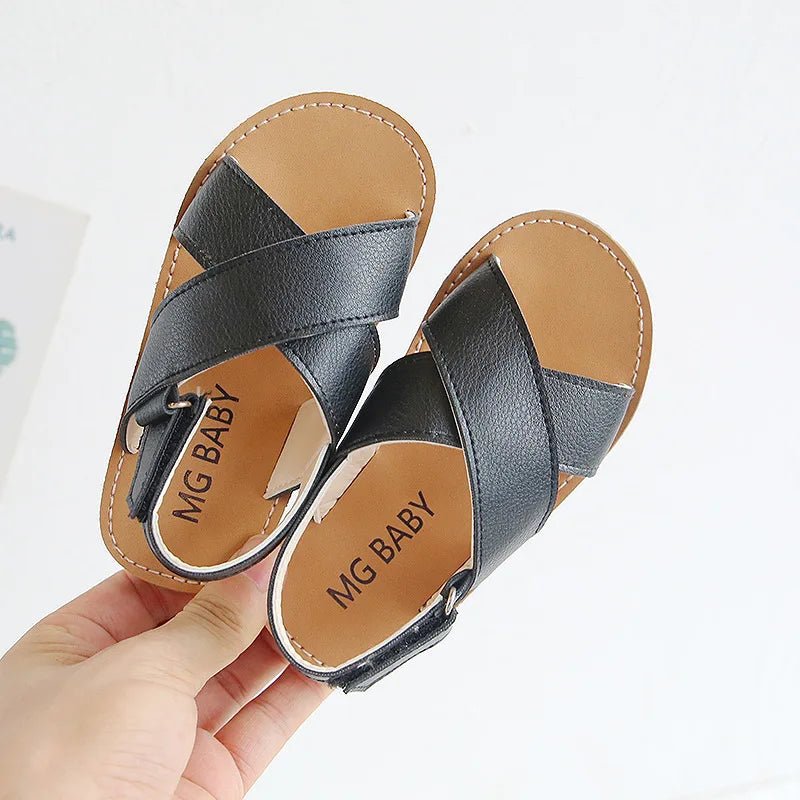 Toddlers Boys Girls Sandals 2022 Summer Children Beach Shoes Kids Fashion Cross - tied Anti - sliperry Soft Simple New Hot - JAC