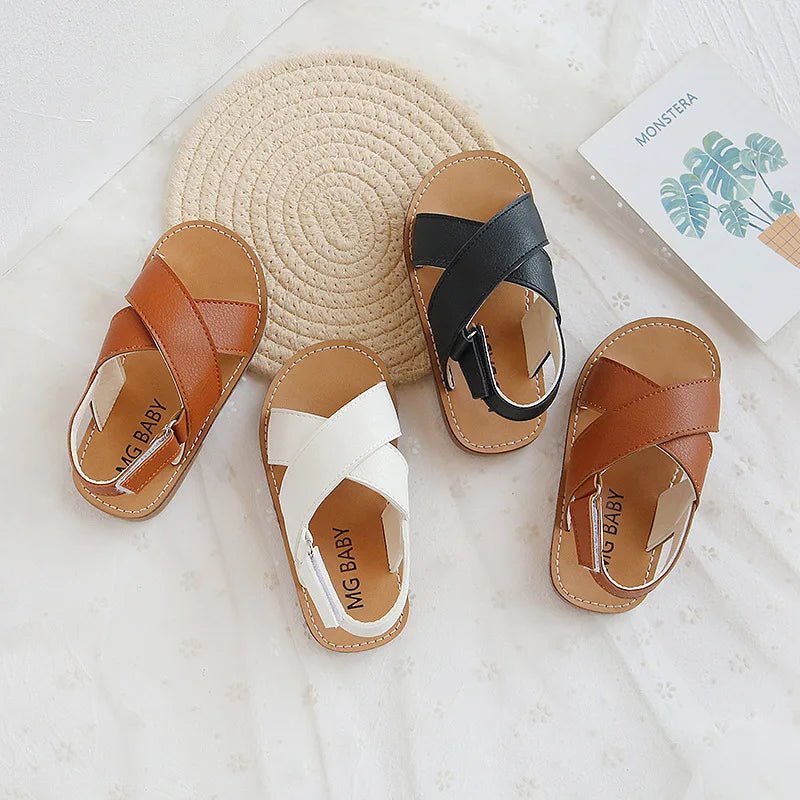 Toddlers Boys Girls Sandals 2022 Summer Children Beach Shoes Kids Fashion Cross - tied Anti - sliperry Soft Simple New Hot - JAC