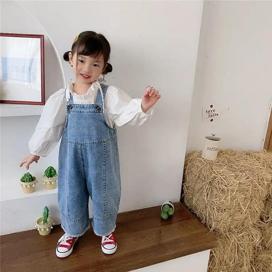 Wide Leg Cotton Dungarees with Loose Unisex Fit - JAC