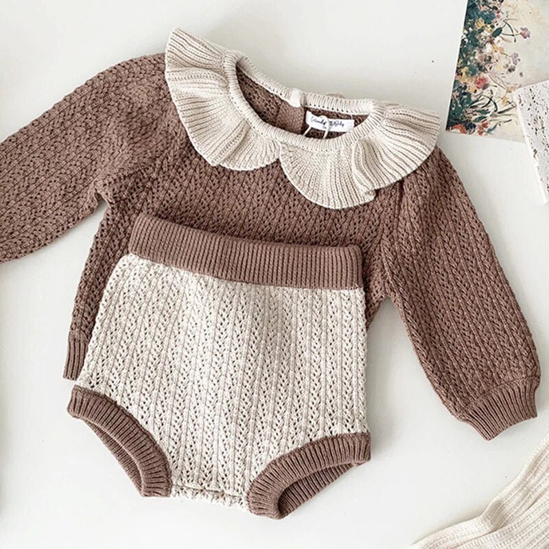 Winter Knit Baby Girls Sweater Set with Flare Pants - JAC