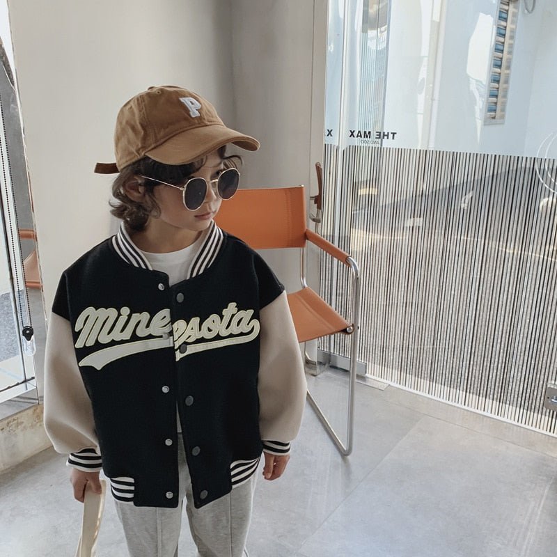 Youth Oversized Green & Black Baseball Jacket for Kids - JAC